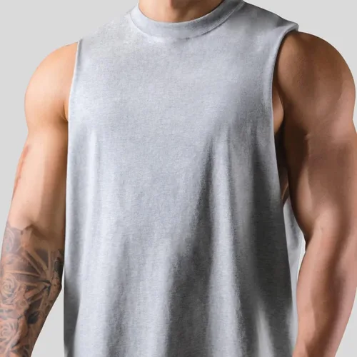 Vista 3 de Camisetas sin mangas de algodón para gimnasio T67