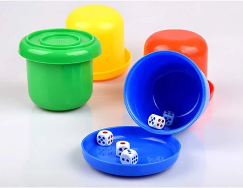 Vista 2 de Juego de dados de plástico para agitar, taza de dados para taza de batido de fiesta de bar (verde)