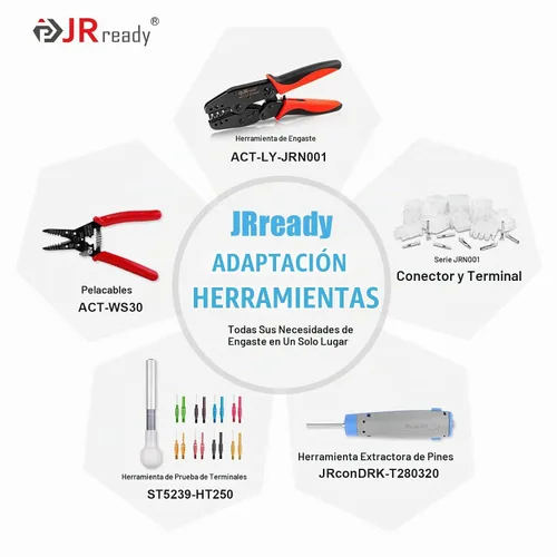 Vista 6 de JRready ST6512 Kit de conectores de 160 piezas 2.13mm 2Pin 3Pin para cables, conectores de engarce para terminales eléctricos ajustados, 14-20AWG