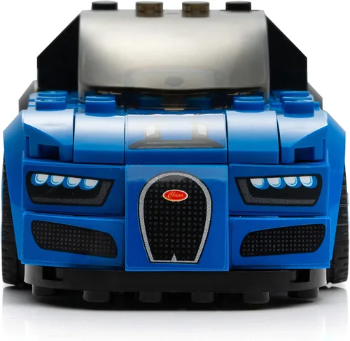 Vista 2 de Conjunto de bloques de construcción de coche de carreras Bugatti de Block Builder (237 piezas). Bloques de construcción de coches de carreras