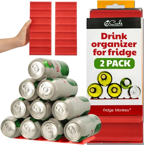 Vista 9 de Cooks Innovations Organizador de bebidas para nevera, organizadores y almacenamiento para refrigerador, soporte para botellas de agua y vino