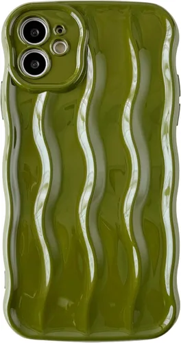 Vista 17 de Caseative Funda para iPhone 11, diseño de ondas rizadas, suave, compatible con iPhone (azul, iPhone 11)