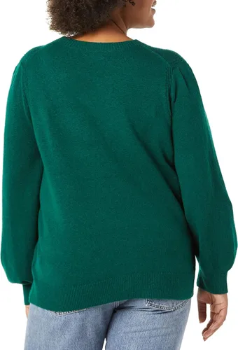 Vista 3 de Tienda Essentials - Suéter de cuello redondo con hombros plisados suave al tacto para mujer