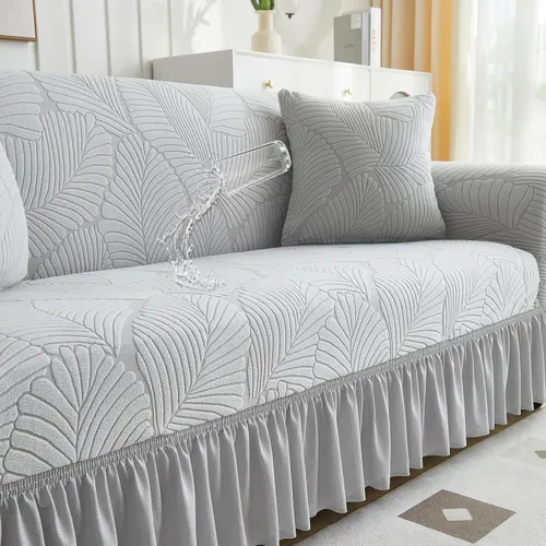 Vista 12 de WONGS BEDDING Funda de terciopelo elástico para sofá, funda acolchada con falda, apta para mascotas, duradera, lavable, elástica, de fácil ajuste
