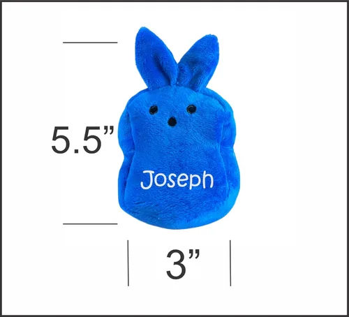Vista 4 de Cesta de Pascua personalizada, tarjeta de regalo o soporte para dinero, idea de regalo de conejo (azul)