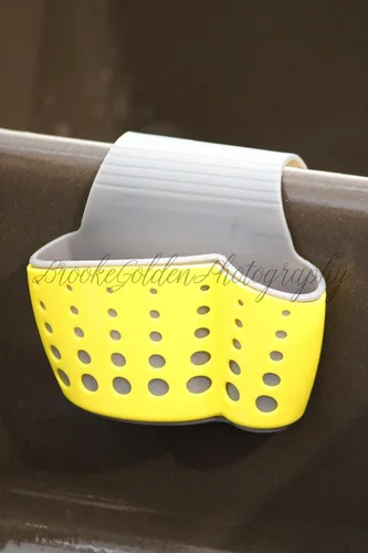 Vista 3 de Crazy Chef - Soporte de esponja para fregadero de cocina, soporte de jabón de plástico, organizador de fregadero para cepillos, esponjas, jabón