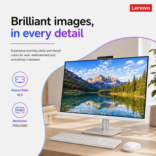 Vista 4 de Lenovo IdeaCentre - Computadora de escritorio todo en uno de alto rendimiento de 24 pulgadas • Procesador Intel Core i3 de 8 núcleos • 32 GB de RAM