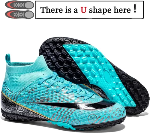 Vista 2 de Zapatos de fútbol para hombre, zapatos de fútbol profesionales de alta calidad, transpirables, atléticos, para exterioresinteriores, fútbol sala