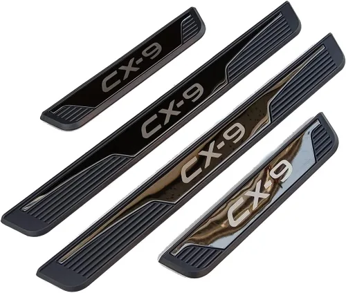 Vista 5 de Kit de protector de umbral de puerta inoxidable para Mazda CX-9 2017-2023 Accesorio interior (negro)