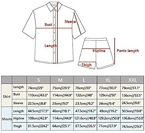 Vista 4 de Atwfo Conjunto de camisa hawaiana y pantalón corto para hombre, conjunto de 2 piezas para vacaciones, casual, con botones, playa, trajes florales
