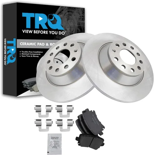 Vista 163 de TRQ Juego de pastillas de freno y rotor de cerámica trasera compatible con Honda Accord V6 1998-02 3.0L con frenos de disco traseros 02-06 Acura RSX