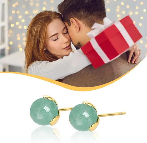 Vista 89 de Jade Earrings Studs,Green Jade Earrings for Women,925 Sterling Silver Earrings Studs for Sensitive Ears,Handmade Jade Earrings for Birthday