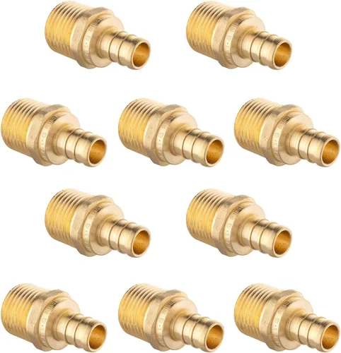 Vista 9 de EFIELD PEX - Juego de 2 adaptadores roscados macho de 1/2 pulgadas x 1/2 pulgadas, ASTM F1807, certificado UPC, NSF/ANSI 61 LF Brass,ASTM