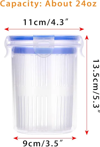 Vista 10 de JUXYES Tarro de almacenamiento de pepinillos de plástico transparente