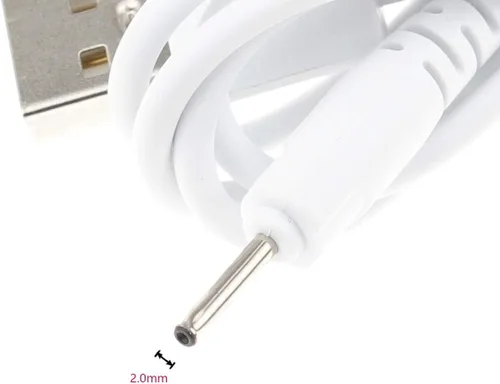 Vista 2 de Cable USB a CC de 0.079 in, auriculares USB a CC de 0.079 in 5 V adaptador de corriente (blanco, paquete de 2)