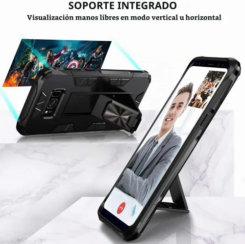 Vista 3 de Funda para Samsung Galaxy S8 Plus, funda Samsung Galaxy S8+ de grado militar, funda con función atril incorporada, armadura, resistente, a prueba