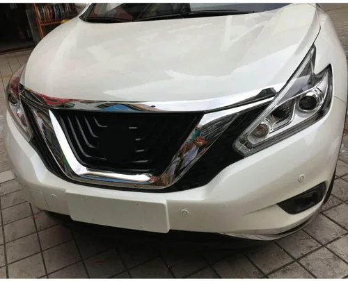 Vista 5 de Compatible con Nissan Murano 2015 2016 2017 2018 2019 2020 2021 2022 2023 2024 cubierta de parrilla de capó delantero Molding Trim