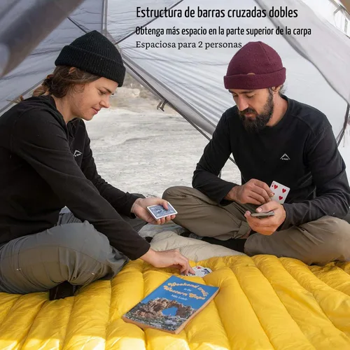 Vista 5 de Naturehike Mongar - Tienda de campaña para mochileros para 2 personas, ligera para 3 estaciones, impermeable, para senderismo, barras transversales