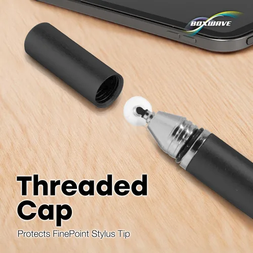 Vista 6 de BoxWave Lápiz óptico compatible con Oppo Find N2, lápiz capacitivo FineTouch, lápiz capacitivo súper preciso, color negro azabache