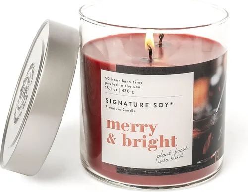 Vista 2 de Signature Soy Vela perfumada Lidded Merry & Bright en tarro grande