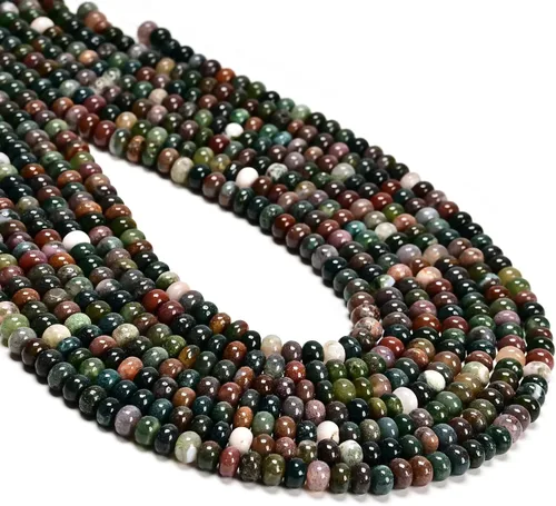 Vista 7 de CAI YI MING, cuentas 2x4mm naturales en forma de rondelle – Espaciadores de gemas sueltas para hacer joyas DIY (Amazonita)