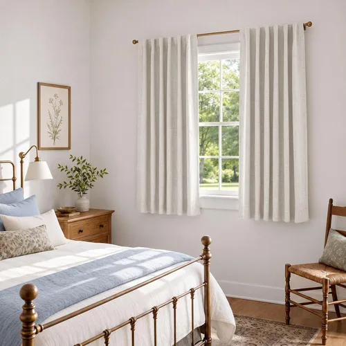 Vista 5 de 100% Blackout Shield Cortinas opacas de lino para dormitorio de 54 pulgadas de largo, con pestaña trasera, bolsillo para barra, cortinas para sala