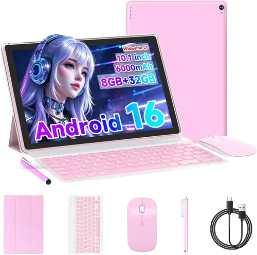 Vista 8 de Aheadlink - Tablet Android 16, tabletas 2 en 1 de 10 pulgadas con teclado, 8 GB de RAM 32 GB ROM 1 TB expandir, CPU de cuatro núcleos, WiFi 5G 6