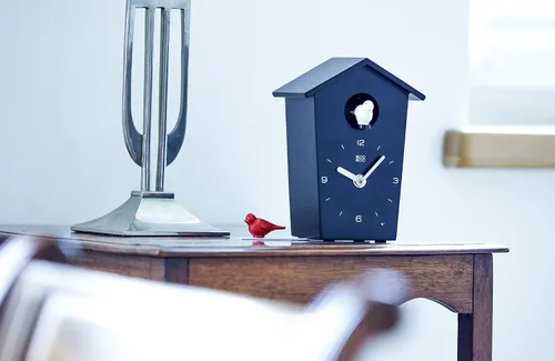 Vista 4 de KOOKOO Birdhouse Mini - Reloj de cuco moderno con 12 canciones naturales de pájaros o llamada de cuco