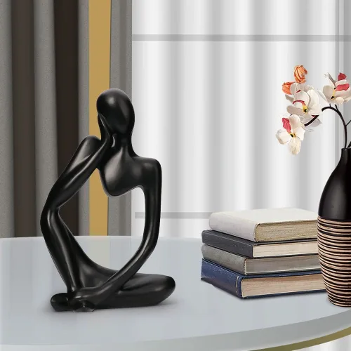 Vista 2 de Prettidecor Decoración para el Hogar Acentos de Estatua del Pensador, Juego de 3 Esculturas del Pensador Decoración de Oficina Decoración Moderna