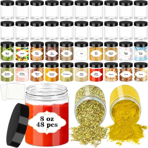 Vista 22 de PeacePeo Tarros de plástico con tapas, recipientes de slime de 4 onzas, 72 frascos de plástico transparente vacíos, recipientes de cosméticos