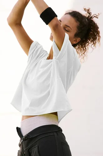 Vista 2 de Camisetas cortas de manga corta para mujer, de algodón, básicas, casuales, atléticas, para yoga, correr, para verano