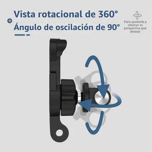 Vista 3 de TELESIN Soporte de mochila de 360° con adaptador de trípode de liberación rápida, correa para el hombro, clip para cinturón, soporte de senderismo