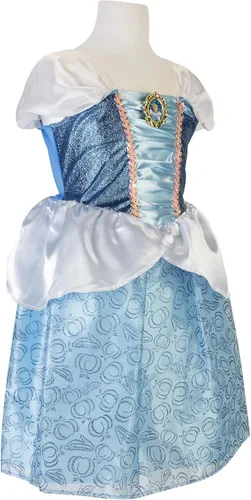 Vista 3 de Disney Disfraz de princesa de Cenicienta para niñas, perfecto para fiestas, Halloween o juegos de simulación