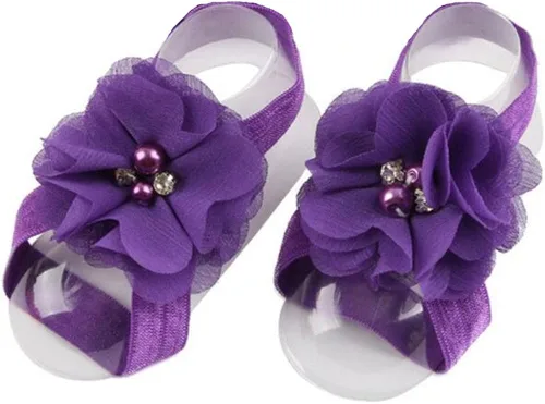 Vista 3 de Toptim Sandalias descalzos para bebé niña con flores para niños pequeños