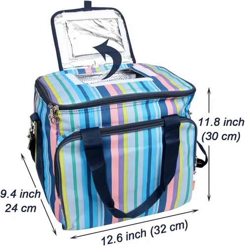 Vista 2 de Yodo 18L/25L Bolsa térmica, plegable suave – Aislante Hasta 4 – 6 horas, para Reunión familiar, fiesta, Playa, picnics, eventos deportivos