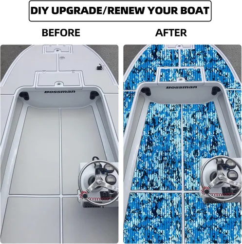 Vista 7 de FOCEAN Suelo de Barco de Espuma EVA Cubierta de Barco Suelo Marino Camuflaje Alfombrillas Marinas Autoadhesivas para Barcos Yate Kayak RV Ocean Camo