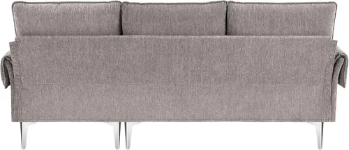Vista 9 de Sofá modular convertible moderno, sofá modular de felpilla de 84 pulgadas en forma de L con diván reversible para sala de estar, apartamento