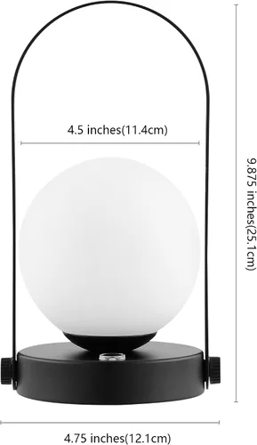 Vista 7 de SAFAVIEH Lighting Collection Meira - Lámpara de mesa LED recargable moderna negra