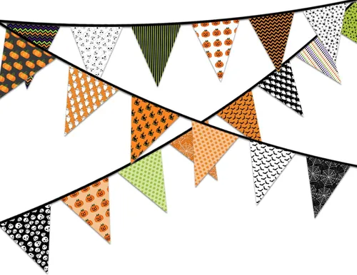 Vista 8 de Decoraciones de fiesta de Hello Fall Banderín triangular de tela para decoración de otoño, boda, fiesta de cumpleaños, día de Acción de Gracias