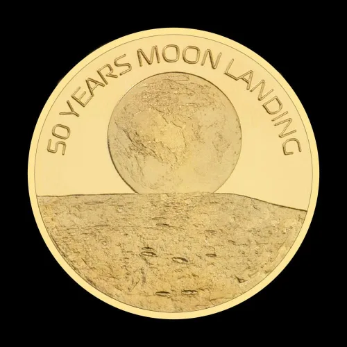 Vista 6 de Moneda Apolo Apolo Aniversario Humanos Primer Aterrizaje Monedas Conmemorativas Oro