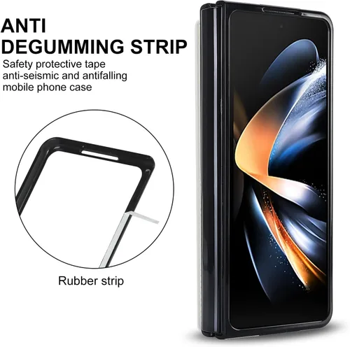 Vista 4 de Funda para Samsung Galaxy Z Fold 3 con soporte para bolígrafo S y tarjetero, protector de billetera resistente a prueba de golpes, funda de cuero
