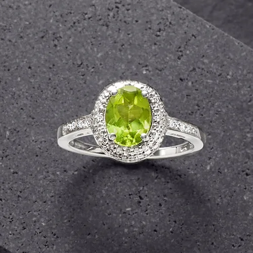 Vista 5 de Ross-Simons Gemstone and Diamond-Accented Ring in Sterling Silver