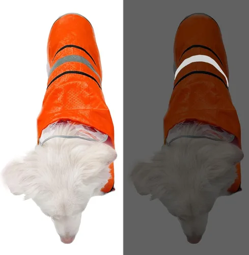 Vista 2 de Chubasquero Impermeable para Perros Resistente al Agua Reflectante - Poncho Ligero Transpirable con Capucha Abrigo Impermeable con Correa Ajustable