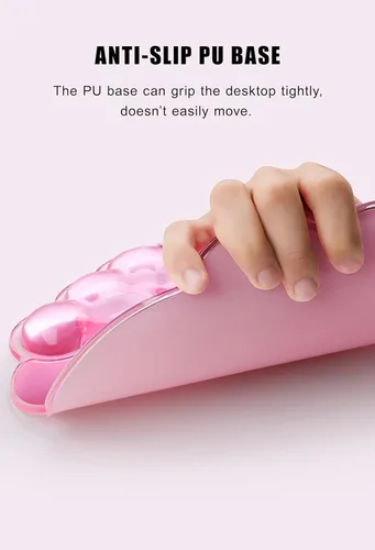 Vista 5 de Alfombrilla para mouse con reposamuñecas, juego de almohadillas de mouse de gel suave con soporte de muñeca de mano, bonitos accesorios