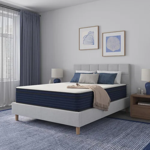 Vista 4 de NapQueen Tamaño Completo, Colchón Híbrido New Victoria de 10 Pulgadas con Gel Refrigerante Infundido, Resortes de Bolsillo y Espuma Viscoelástica
