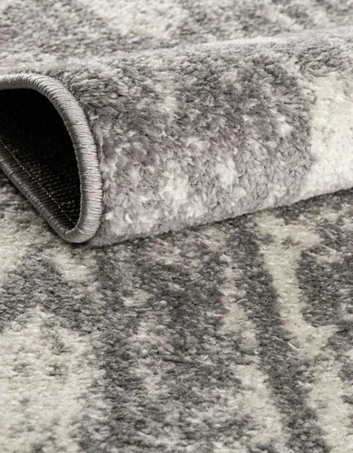 Vista 5 de Unique Loom Lennon Collection - Alfombra de área Zal (2 pies x 3 pies 1 pulgada, rectangular, gris y marfil)