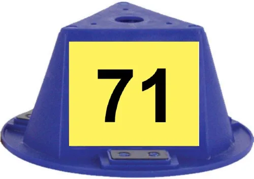 Vista 4 de Toppers magnéticos para techo, sombreros magnéticos para automóvil, juego de 10 unidades, con numeración (azul, numerados del 1 al 10)