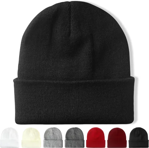 Vista 17 de NPQQUAN Beanie for Men Women Winter Hats for Mens Beanie Cuffed Knit Beanies Skull Cap