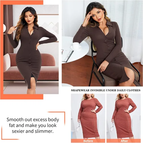 Vista 6 de LANCS Fajas Colombianas moldeadoras de cintura para mujer, con control de abdomen y control de abdomen
