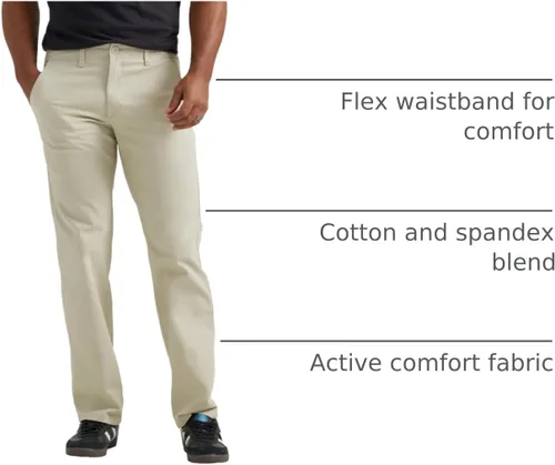 Vista 72 de Lee Extreme Motion Pantalón regular recto sin pliegues al frente para hombre